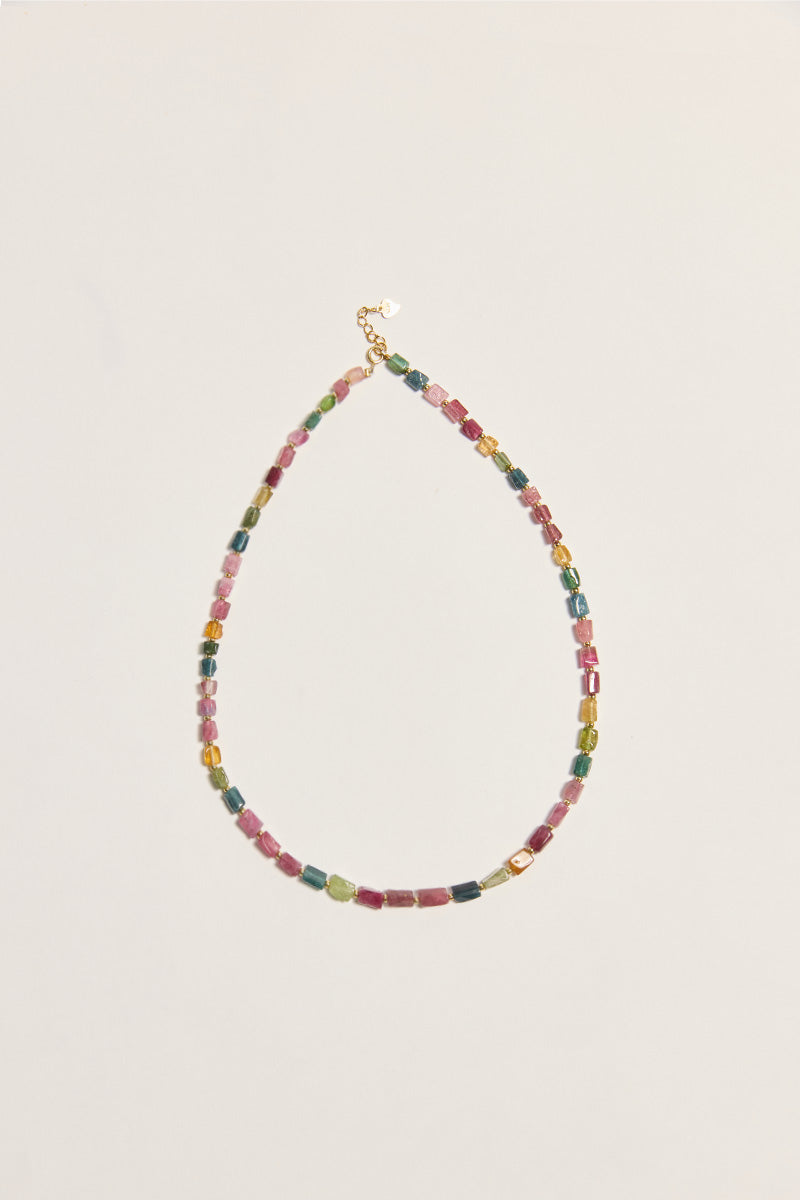 Colorful Poem Tourmaline Necklace