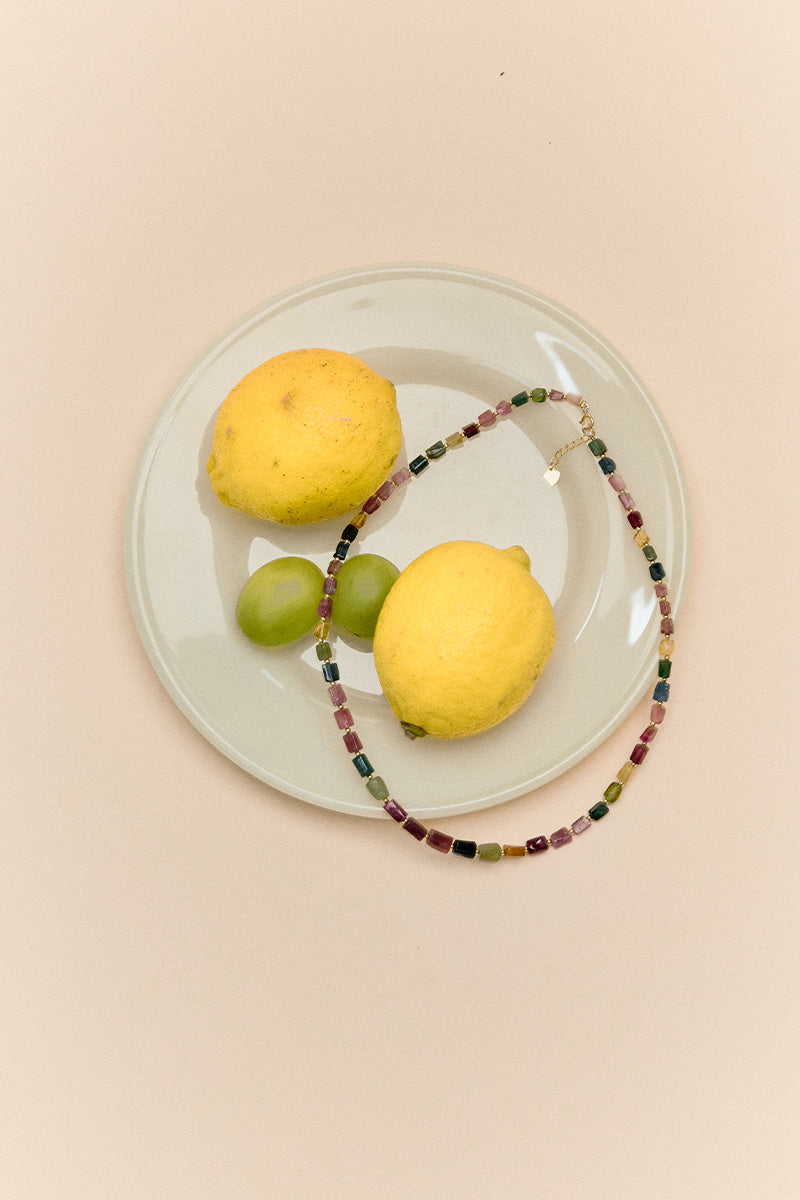 Colorful Poem Tourmaline Necklace
