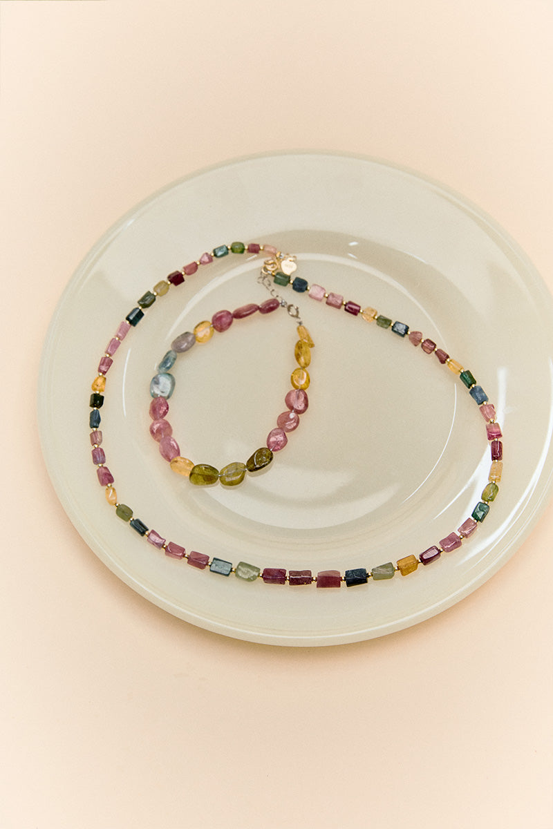 Colorful Poem Tourmaline Necklace