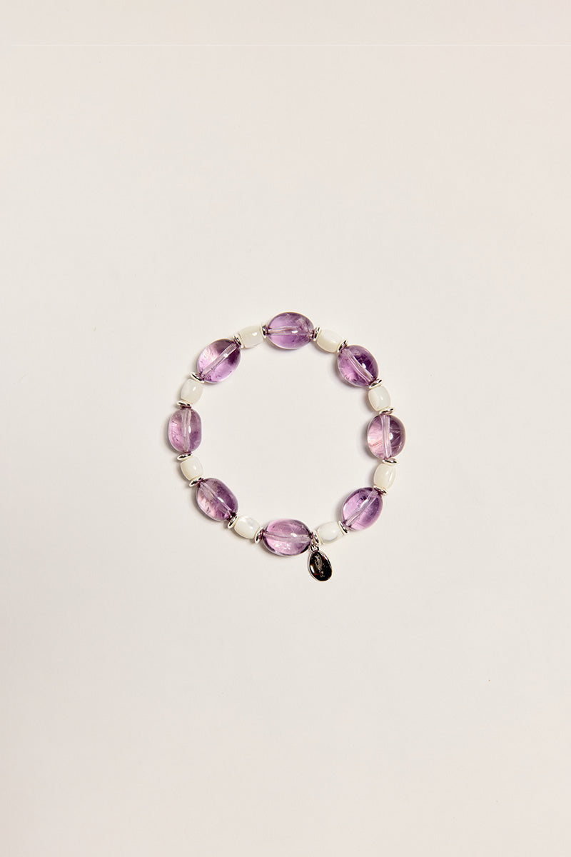 Amethyst&White Shell Calm Bracelet