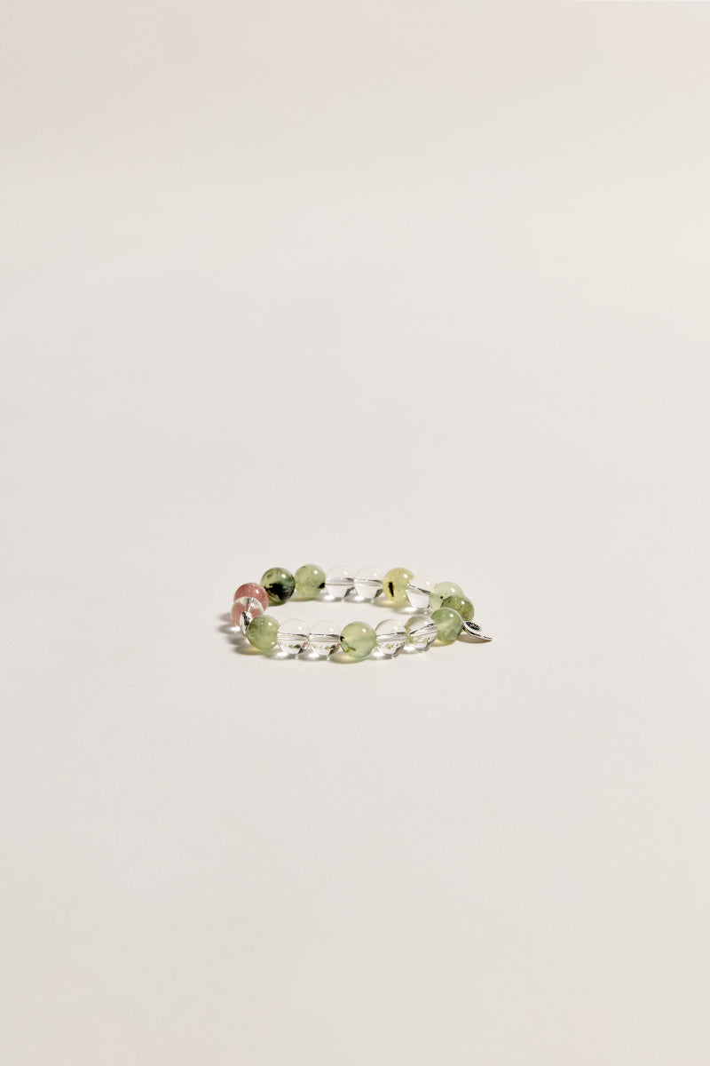 Prehnite& Clear Quartz Bracelet