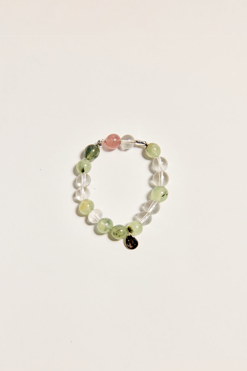 Prehnite& Clear Quartz Bracelet